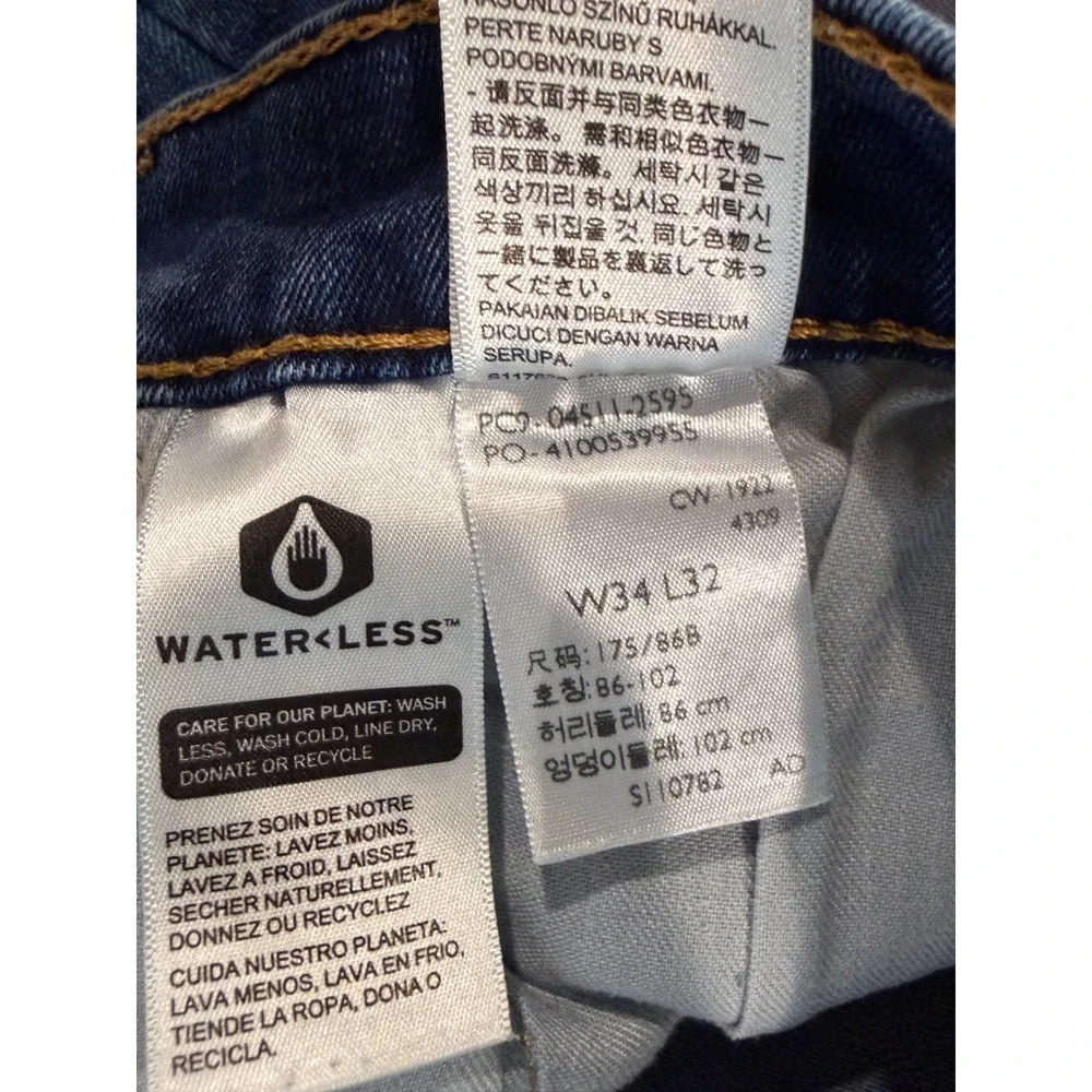 Levis 511 Slim Fit Jeans Mens 34x32 Medium Wash Blue Stretch Denim 04511-2595